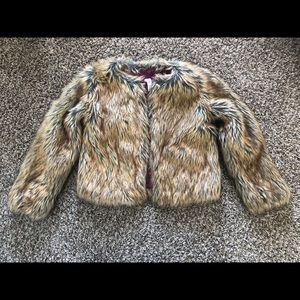 Faux Fur brown GIRLS 10/12 coat
